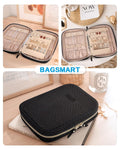 BAGSMART Jewelry Travel Organizer Case for Home Jewelry Organizer Storage Ring Binder Clear Bags Zipper Rolls Pouch for Necklaces, Earrings,