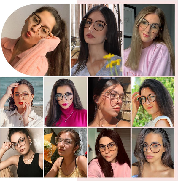 Cyxus Blue Light Glasses for Woman, Fashion Computer Glasses on Office Reduce Eye Strain anti Migraine for Working Reading