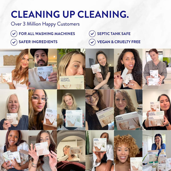 The Clean People Laundry Detergent Sheets - Laundry Soap - Ultra Concentrated, Recyclable Packaging, Stain Fighting - Fresh Scent, 32 Pack