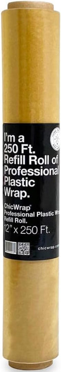 Chicwrap Plastic Wrap Refill Roll - 12 Inch X 250 Feet - Professional Grade Plastic Wrap - Disposable, BPA Free