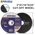 50-Pack Die Grinder Cut off Wheel 3 Inch, 3" X1/16 X3/8" Quality Cutting Wheel Cutting Disc for Metal&Stainless Steel