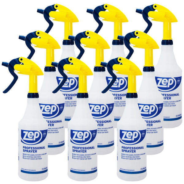 Zep Professional Sprayer Bottle - 32 Oz (Case of 9) - HDPRO9 - Versatile Adjustable Nozzle Spray Bottles with a Fine Mist or Powerful Spray;