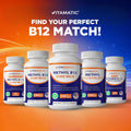 Vitamatic Vitamin B12 5000 Mcg â 365 Fast Dissolve Tablets Berry Flavor â Supports Energy Production & Nervous System Health â Non-Gmo,