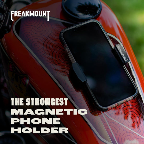 FREAKMOUNT Magnetic Motorcycle Phone Mount - Compatible with Harley Davidson - Premium Billet Aluminum Holder for Gas Tank, High-Speed Magnet