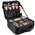 Gzcz Travel Makeup Bag,10.4 Inches Portable Makeup Case Cosmetic Train Case Organizer Artist Storage Bag with Adjustable Dividers for Cosmetics
