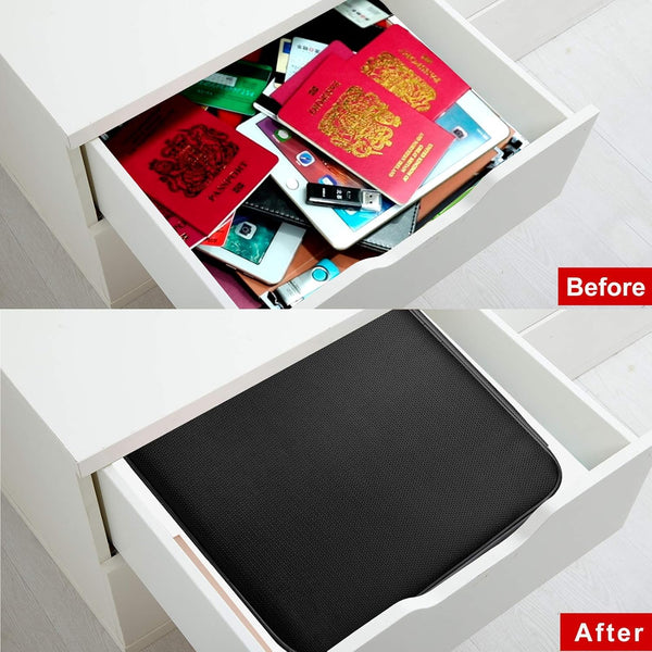 Docsafe File Organizer Bag with Lock,Fireproof Document Organizer Case with Water-Resistant Zipper,3-Layer Portable Travel Home Storage Safe Bag