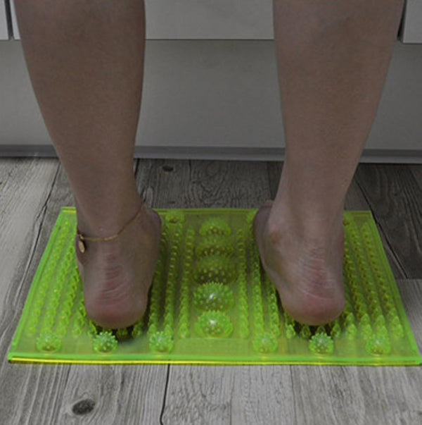 Reflexology Foot Massage Mat Stimulates Blood Circulation Acupressure Feet Massager Plate Board with Magnet (1. Rectangle Mat)
