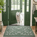 DEXI Front Door Mat Entryway, inside Entrance Doormat, Non Slip Washable Entry Mats, 19.5X31.5,Dark Sea Green