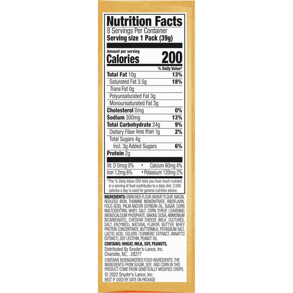 Lance Sandwich Crackers, Captain'S Grilled Cheese Wafers, 8 Ct Box