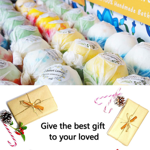 Bath Bombs Gift Set, 50 Handmade Bulk Bath Bombs for Kids, Women, Men, Wonderful Fizz Effect Bath Gift for Valentine'S Day, Christmas & Any