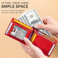 GSOIAX Mens Slim Wallet RFID Blocking Bifold Wallets for Men Minimalist Genuine Leather Carbon Fiber Card Holder Money Clip Thin Mens with Gift