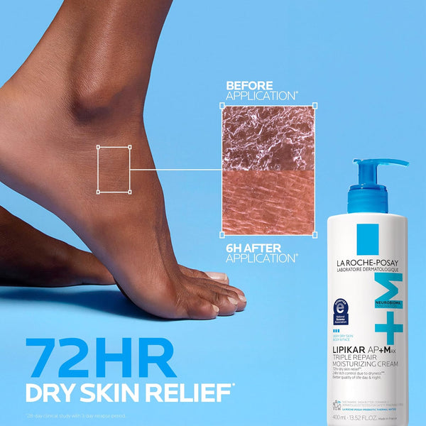 La Roche-Posay Lipikar AP+MAX Triple Repair Moisturizing Body Cream | Face & Body Lotion for Dry Skin with Shea Butter & Niacinamide | Gentle