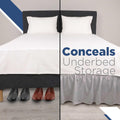Martex Queen Ruffle Bed Skirt | Easy Fit Bed Skirts | Microfiber Bed Skirt | 15 Inch Drop | Hotel Quality Bedskirt | Grey