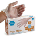 Med PRIDE Vinyl Gloves| Medium Box of 100| 4.3 Mil Thick, Powder-Free, Non-Sterile, Heavy Duty Disposable Gloves| Professional Grade for