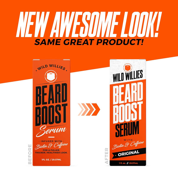 Wild Willies Beard Growth Serum for Men - Natural Beard Serum with Biotin, Caffeine & Essential Beard Oil for Fuller, Thicker Facial Hair Enhancer