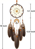 Urdeoms Brown Dream Catchers Tree of Life Boho Dreamcatcher for Bedroom Adult with Feathers and Citrine Crystal Wall Hanging Decor for Home