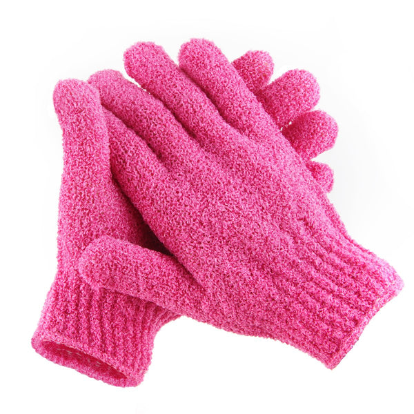 Exfoliating Shower Bath Glovesã4 Pairã Double Side Durable Nylon Shower Gloves Body Scrub Exfoliator & Bathing Accessories for Men,Women & Kids
