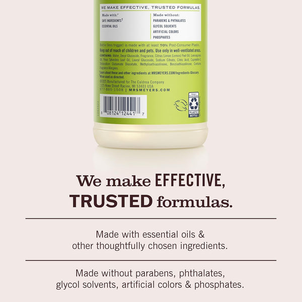 MRS. MEYER'S CLEAN DAY All-Purpose Cleaner Spray, Cruelty Free Formula, Lemon Verbena, 16 Fl. Oz - Pack of 3