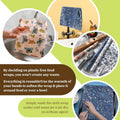 Moukeren 3 Rolls Beeswax Wraps for Food Assorted Organic Cotton Reusable Beeswax Food Wrap Sustainable Wax Paper Wrappers Plastic Silicone Free