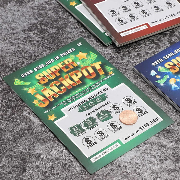 BLUE PANDA 30 Pack Fake Scratch off Lottery Tickets, Gag Prank Winning Lotto Ticket Cards (3 Designs)