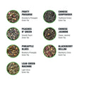 Tiesta Tea - 7 Green Teas Dry Flight Sampler | Loose Leaf | Medium Caffeine Hot & Iced Tea | Premium Green Tea Blends | 7 Resealable Sample Pouches