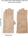 Maxdot Women Sunblock Fingerless Gloves UV Protection Driving Gloves Summer Mitten Non Slip for Outdoor Cycling Manicures