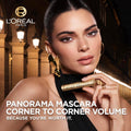 L'Oreal Paris Voluminous Panorama Mascara, Volumizing and Lengthening Mascara, Washable Longwear and Smudge Resistant Make Up, Blackest Black,