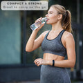 Brieftons Borosilicate Glass Water Bottles with Caps: Clear, 6 Pack, 18 Oz, Heat Resistant, Slim, Easy to Store, Leakproof Lids, Best as Reusable