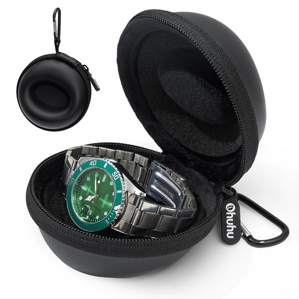 Ohuhu Watch Travel Case for Men Portable Single Watch Box and Storage Organizer for Wristwatches and Smart Watches Heightened Version up to 56Mm
