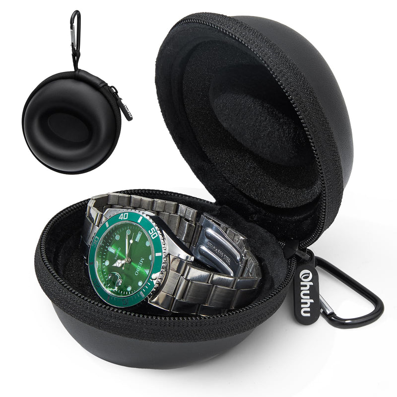 Ohuhu Watch Travel Case for Men Portable Single Watch Box and Storage Organizer for Wristwatches and Smart Watches Heightened Version up to 56Mm
