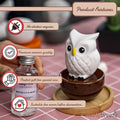 Blinky Owl, Non-Electric Ceramic Diffusers for Essential Oils and Aromatherapy Fragrance, White Ceramic Diffusers in Car or Desk Office Decor and