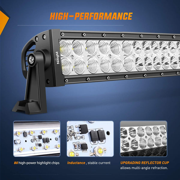 LED Light Bar Nilight 42Inch 240W Spot Flood Combo LED Driving Lamp off Road Lights LED Work Light for Trucks Boat Jeep Lamp