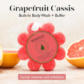 Spongelle Grapefruit Cassis Wild Flower Loofah Body Scrubber | Bath & Shower Loofah for Women | Body Scrubber Exfoliator with Body Wash Infused