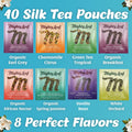 Mighty Leaf Tea Bags Spring Sampler Assortment (40 Silk Bags) Organic (8 Flavors), Tropical, Chamomile Citrus, Earl Grey, Vanilla Bean, White