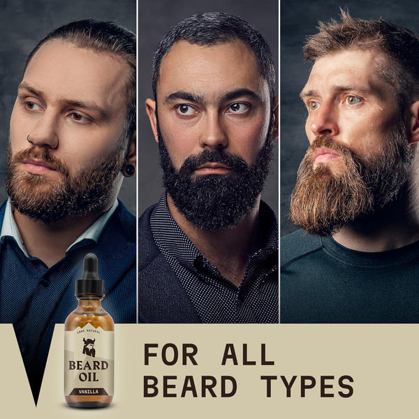Striking Viking Vanilla Beard Oil for Men - Naturally Derived Conditioner with Argan & Jojoba Oils for Softening, Moisturizing and Growth (2 Oz)
