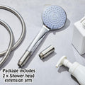 Amylove 2 Pcs Shower Head Extension Arm Stainless Steel Shower Pipe Extension 1/2Pt Male to 1/2Pt Female Thread Cast Pipe Fitting Coupler