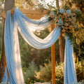 Wokceer Emerald Green Wedding Arch Draping Fabric Backdrop 3 Panels 28.7" X 20FT Sheer Drapes Fabric for Wedding Arbor Ceremony Party