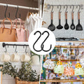 6 Inch Heavy Duty S Hooks, Large S Hook for Hanging Plants, Vinyl Coated S Hook 6 Pack Sturdy Non Slip Black S Hooks for Hanging Closet,Bird