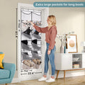 KIMBORA over the Door Shoe Organizer 12 Large Mesh Pockets Boots Hanging Storage Shoe Rack for Closet White