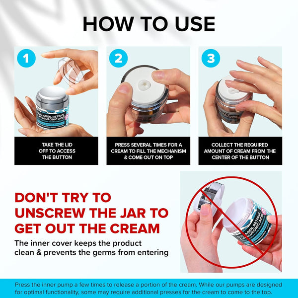 Simplyvital Collagen, Retinol & Hyaluronic Acid Cream - Anti-Aging Face Moisturizer for Face, Firming Skin Care Neck & DÃ©colletÃ© - Made in USA,