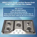 Fetechmate WB03T10325 Heavy Metal Knobs Compatible with G.E Cooktop Burner Stove Knob Replace WB03T10325 2691864 PS3510510 (5 Pack)