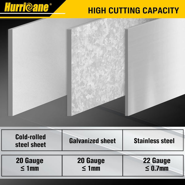 HURRICANE 10 Inch Aviation Tin Snips, Heavy Duty Metal Cutter Shears for Cutting Sheet Metal, Straight Cut, Chrome Vanadium Steel