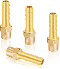 KOOTANS 4Pcs Brass Hose Barb Fittings 5/16" Hose Barb to 1/8 NPT Male Thread Air Hose Fittings Brass Quick Coupler Air M Type Adapter Connector