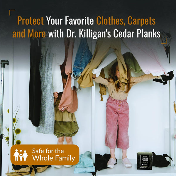 Dr. Killigan'S Cedarwood Planks - Cedar Blocks for Clothes Storage, Great Alternative to Moth Balls for Closet, Drawer Deodorizer, Sustainably