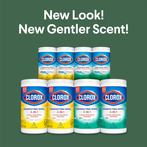 Clorox Disinfecting Wipes Value Pack, Bleach Free Cleaning Wipes, 75 Count Each, Pack of 4