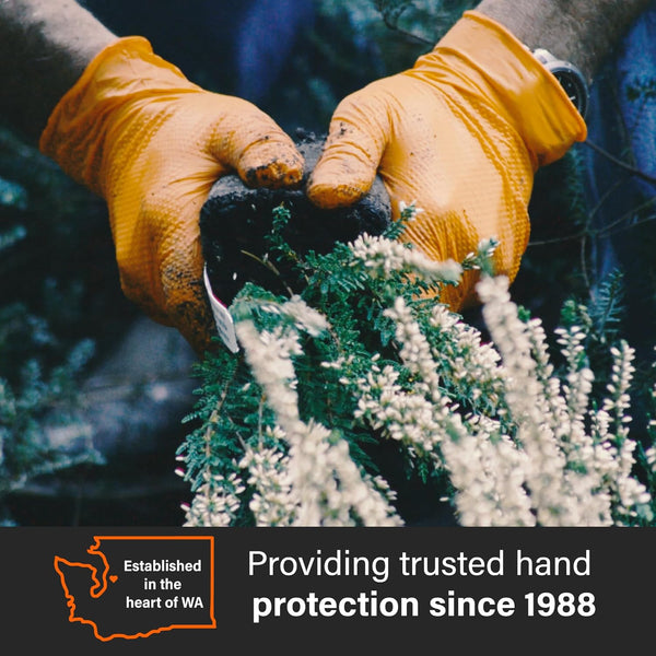 GLOVEWORKS HD Orange Nitrile Gloves, 8 Mil, Disposable, Raised Diamond Texture, Mechanic Gloves