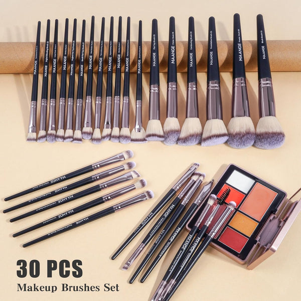 MAANGE Makeup Brushes Set 46 Pcs Makeup Tool Set Premium Synthetic Brush Make up Brush Set Multi-Functional Makeup Kit (Black, 46 Piece Set)
