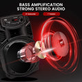 Pyle Portable Bluetooth PA Speaker System-300W Rechargeable Indoor/Outdoor Bluetooth Speaker Portable System W/ 8â Subwoofer 1â Tweeter,