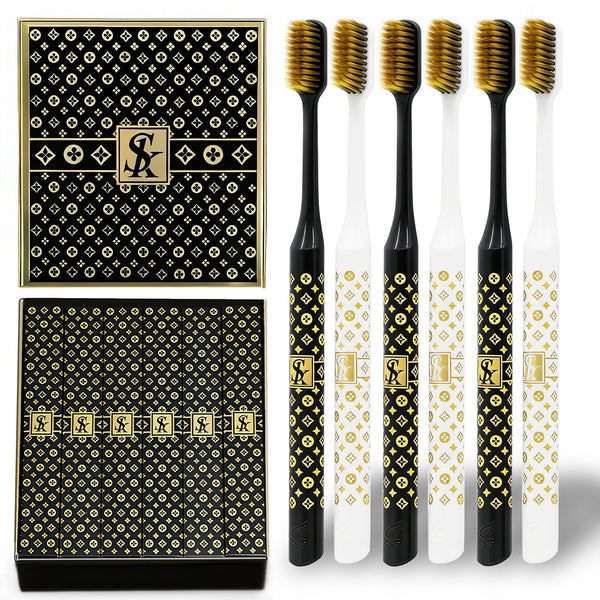 Adult Extra Soft Bristles Toothbrush Nano Manual Toothbrush for Sensitive Teeth and Receding Gums Plaque Remover BPA Free 6 Pack