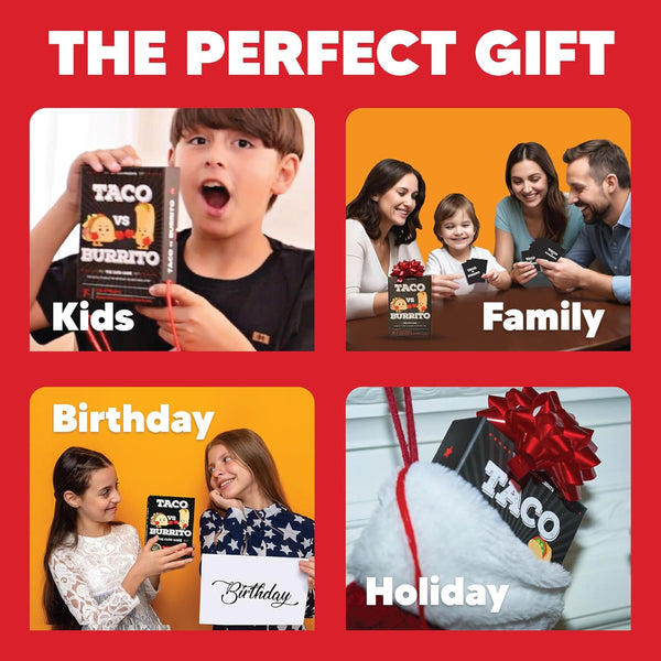 Taco Vs Burrito - the Wildly Popular Surprisingly Strategic Card Game Created by a 7 Year Old - 5 Ways to Play - a Family-Friendly Party Game for